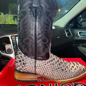 Men Quincy wide square toe python boots. Brand new in box. Size 9 and half